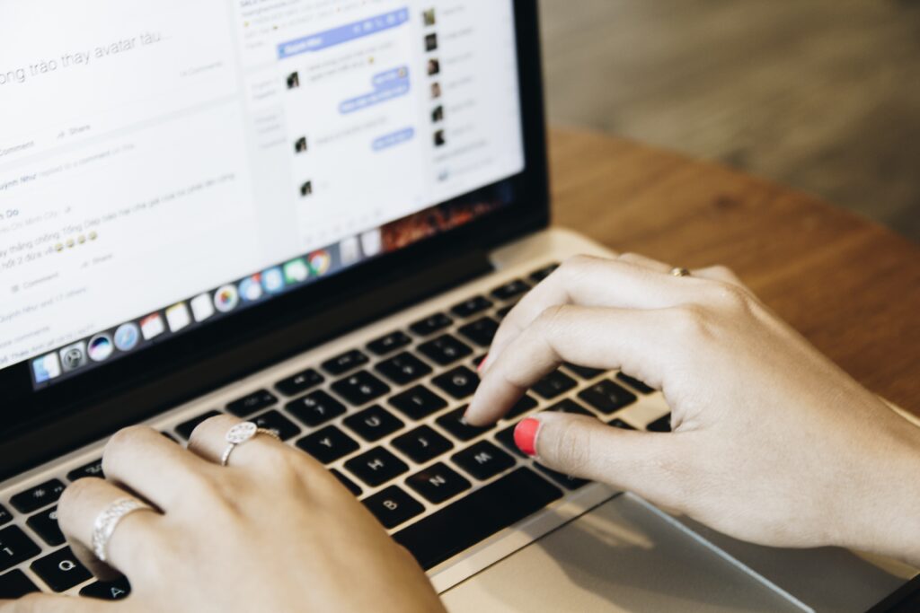 Person using his computer